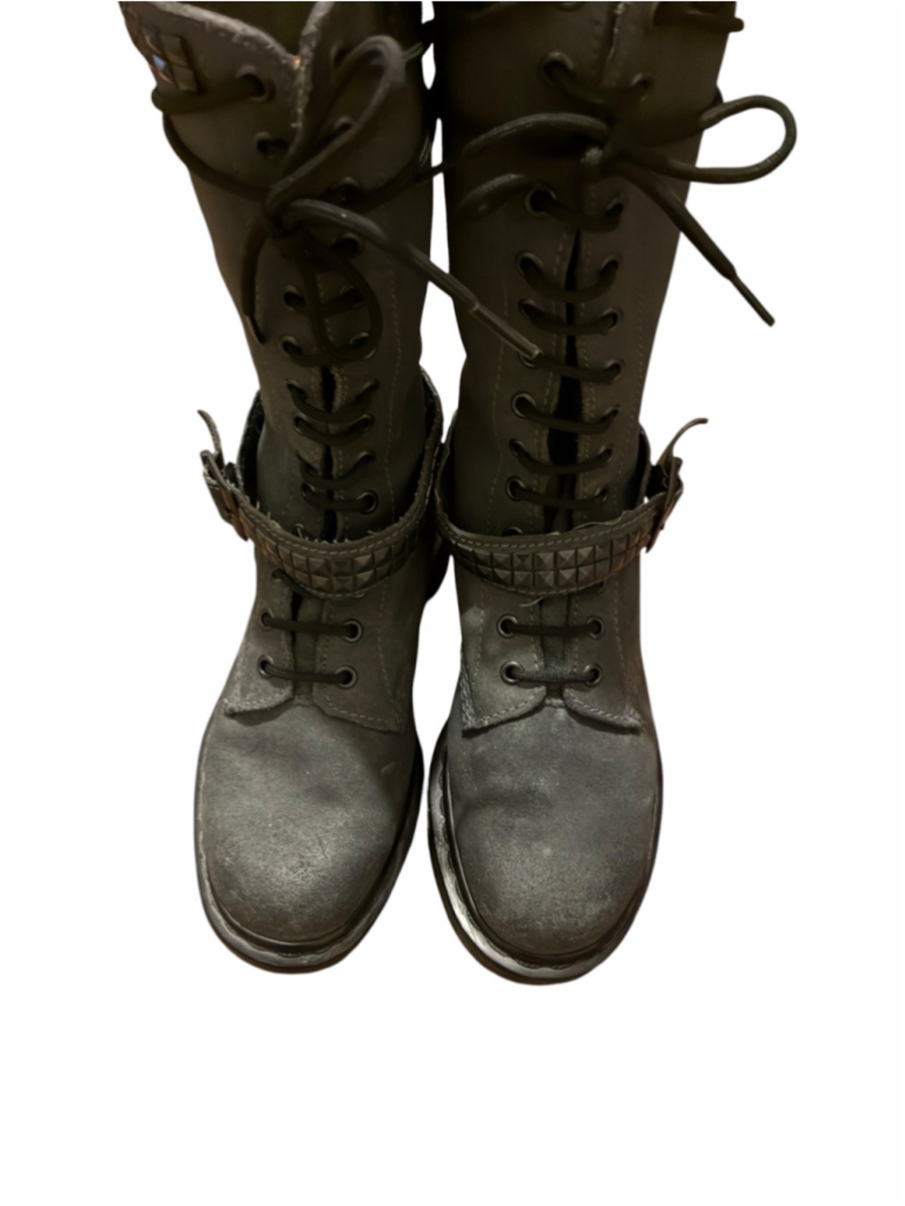 Dr. Martens Janice Gray / Blue Boots Size 8 - Picture 4 of 5